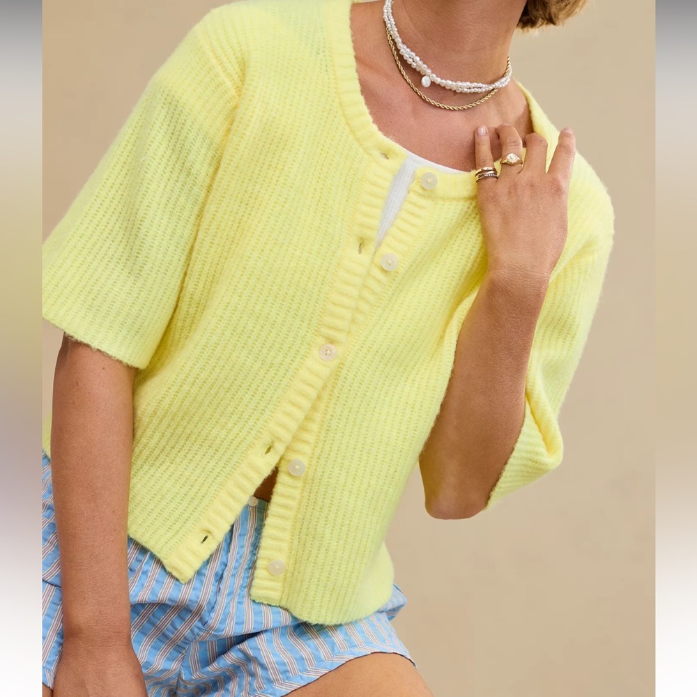 Aerie unREAL Short Sleeve Cardigan